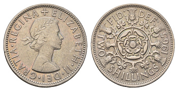 Великобритания 2 шиллинга (флорин) 1965 Елизавета II (1952-2022) KM 906, Spink 4146 медно-никель 4692-421
