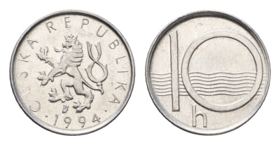 Чехия 10 геллеров 1994 KM 6 алюминий 4696-542