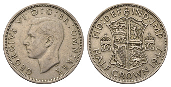 Великобритания 1/2 кроны 1947 Георг VI (1936-1952) KM 866, Spink 4101 медно-никель 4692-424