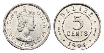 Белиз 5 центов 1994 KM 34a алюминий UNC 4697-457