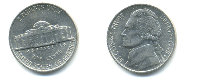 США 5 ЦЕНТОВ 1995 D, ДЖЕФФЕРСОН KM А192 медно-никель 179-753