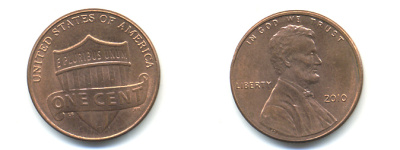 США 1 ЦЕНТ 2010 ЛИНКОЛЬН KM NEW цинк плакированный медью UNC 179-622