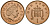 Великобритания 1 пенни 1999 Елизавета II (1952-2022) KM 986, Spink 4710 (B5) сталь плакированная медью 4176-634
