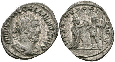 Римская Империя антониниан 255 - 256 Галлиен RESTITVT ORIENTIS Антиохия Good Very fine RIC 448 биллон, серебрение 1073-10-63
