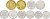 Молдова лот из 5 монет 2008-2013 1, 5, 10, 25, 50 бани KM 1, 2, 3, 7, 10 UNC M76-03