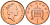 Великобритания 1 пенни 1997 Елизавета II (1952-2022) KM 935a, Spink 4391 (B4) сталь плакированная медью 4115-723