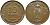 Израиль 10 прута 1949 JE 5709, без жемчужины KM 11 бронза 4390-627
