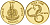 Вануату 50 вату 1998 бивень кабана KM 32 золото PROOF 00-810-68