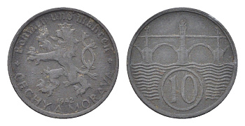Богемия и Моравия 10 геллеров 1942 KM 1 цинк 4705-738