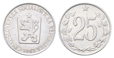 Чехословакия 25 геллеров 1962 KM 54 алюминий 4706-754