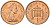 Великобритания 1 новый пенни 1974 Елизавета II (1952-2022) KM 915, Spink 4237 (B1) бронза UNC 4151-318