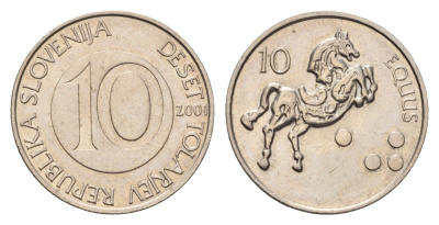 Словения 10 толаров 2001 KM 41 медно-никель aUNC 4703-733