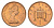 Великобритания 1 пенни 1977 Елизавета II (1952-2022) KM 915, Spink 4237 бронза UNC 4627-647