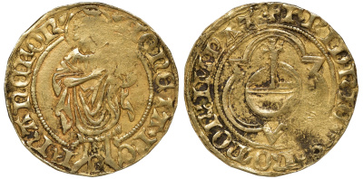 Франкфурт 1 гульден 1440-1451 Фридрих III Fb. 940 золото 00-809-68