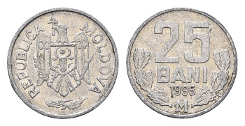 Молдавия (Молдова) 25 бань (бани) 1995 KM 3 алюминий 4694-1063