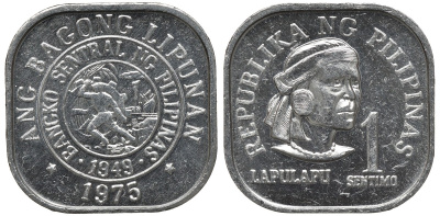 Филиппины 1 сентимо 1975 вождь острова Мактан Лапу-Лапу KM 205 алюминий UNC 192-337
