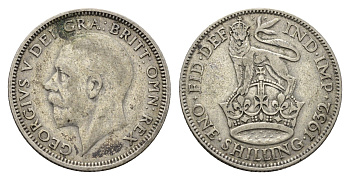 Великобритания 1 шиллинг 1932 Георг V (1910-1936) KM 833, Spink 4039 серебро 4691-753